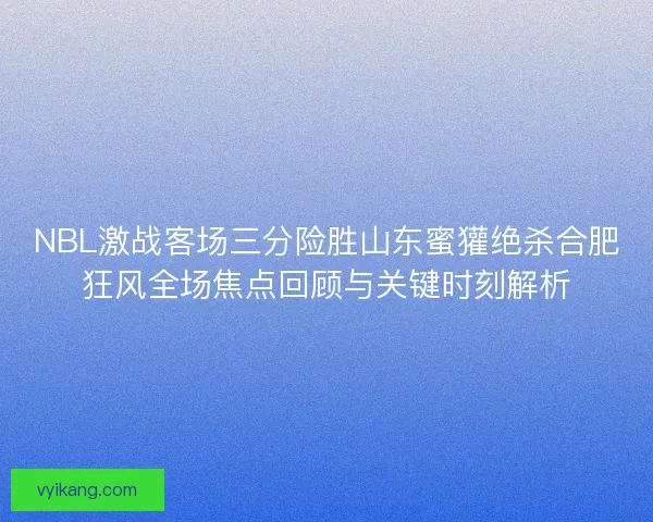 NBL激战客场三分险胜山东蜜獾绝杀合肥狂风全场焦点回顾与关键时刻解析 NBL激战客场三分险胜山东蜜獾绝杀合肥狂风全场焦点回顾与关键时刻解析